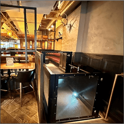 A Hotel with a modern platform lift - Lyfthaus